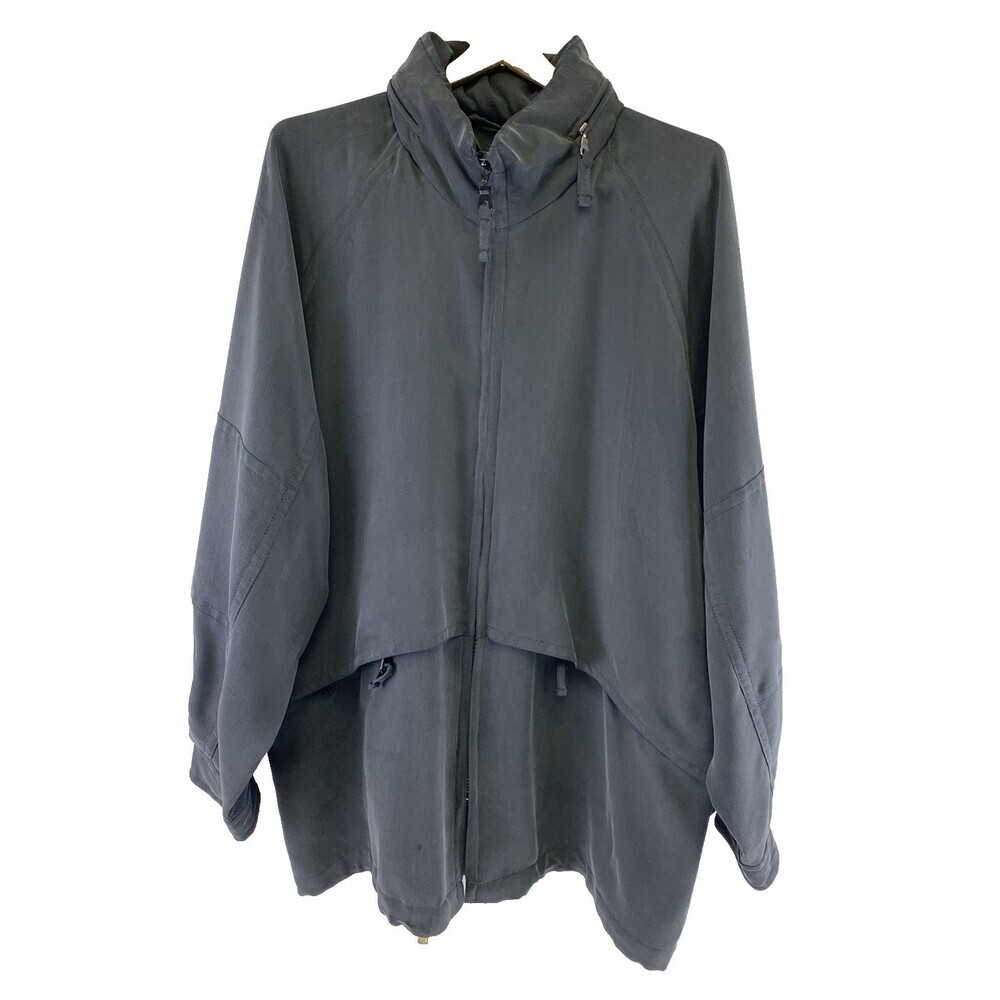 Steinbock Sportline Microbel Lightweight Jacket Full Zip Hood Black Ribbed Men L